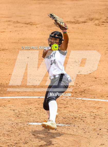 Thumbnail 1 in Santa Gertrudis Academy vs. Coahoma (UIL 3A Softball Final) photogallery.