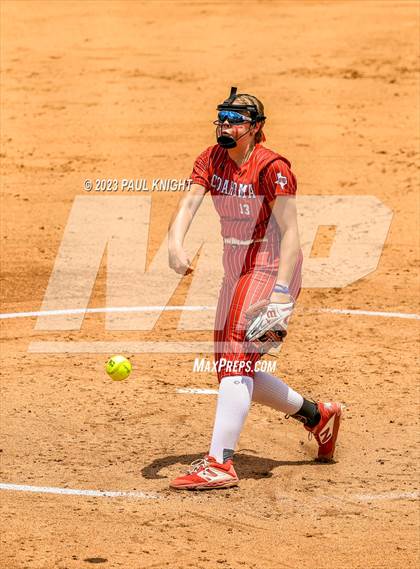 Thumbnail 3 in Santa Gertrudis Academy vs. Coahoma (UIL 3A Softball Final) photogallery.