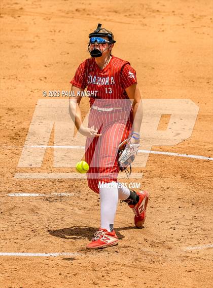 Thumbnail 2 in Santa Gertrudis Academy vs. Coahoma (UIL 3A Softball Final) photogallery.