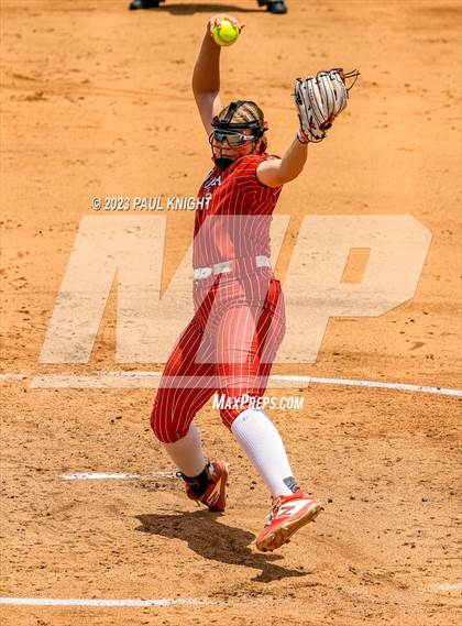 Thumbnail 2 in Santa Gertrudis Academy vs. Coahoma (UIL 3A Softball Final) photogallery.