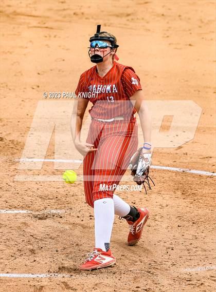 Thumbnail 1 in Santa Gertrudis Academy vs. Coahoma (UIL 3A Softball Final) photogallery.