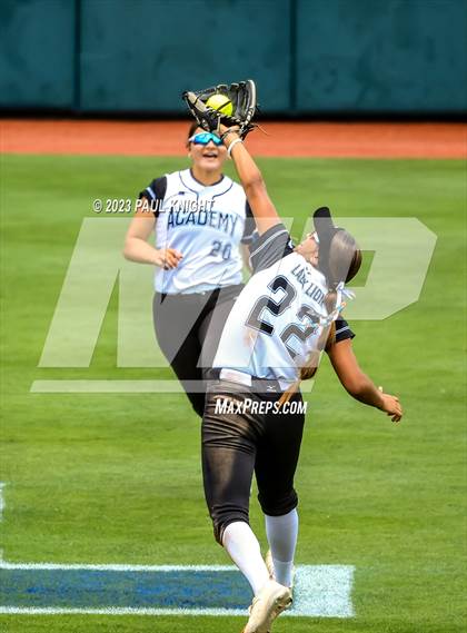 Thumbnail 3 in Santa Gertrudis Academy vs. Coahoma (UIL 3A Softball Final) photogallery.