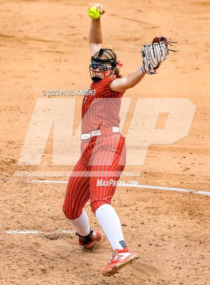 Thumbnail 2 in Santa Gertrudis Academy vs. Coahoma (UIL 3A Softball Final) photogallery.