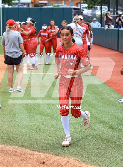 Thumbnail 3 in Santa Gertrudis Academy vs. Coahoma (UIL 3A Softball Final) photogallery.