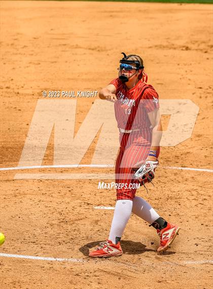 Thumbnail 2 in Santa Gertrudis Academy vs. Coahoma (UIL 3A Softball Final) photogallery.