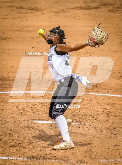 Thumbnail 3 in Santa Gertrudis Academy vs. Coahoma (UIL 3A Softball Final) photogallery.