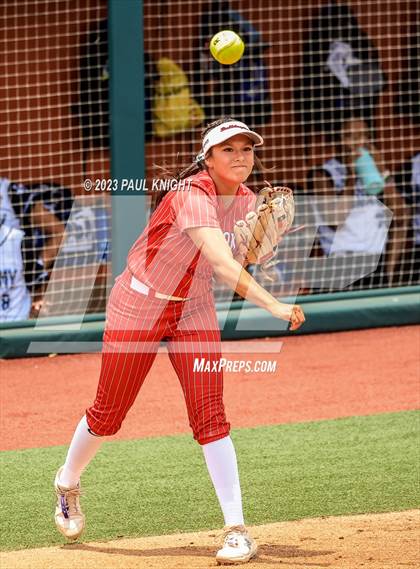 Thumbnail 3 in Santa Gertrudis Academy vs. Coahoma (UIL 3A Softball Final) photogallery.