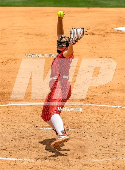 Thumbnail 3 in Santa Gertrudis Academy vs. Coahoma (UIL 3A Softball Final) photogallery.