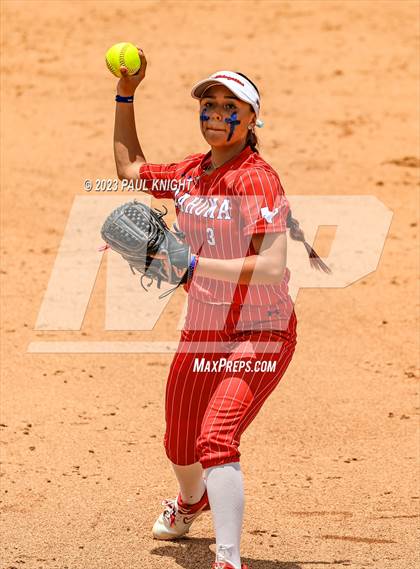 Thumbnail 3 in Santa Gertrudis Academy vs. Coahoma (UIL 3A Softball Final) photogallery.
