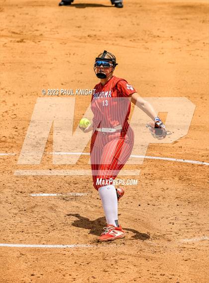 Thumbnail 3 in Santa Gertrudis Academy vs. Coahoma (UIL 3A Softball Final) photogallery.