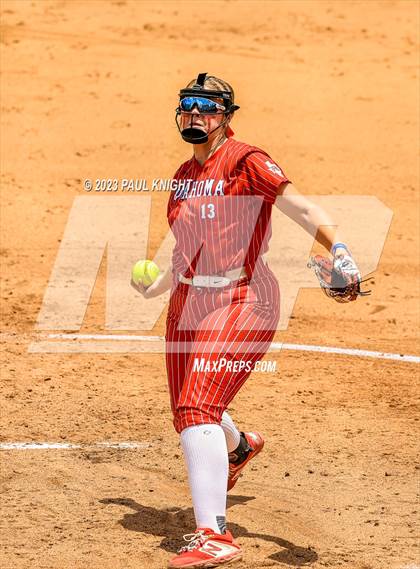Thumbnail 3 in Santa Gertrudis Academy vs. Coahoma (UIL 3A Softball Final) photogallery.