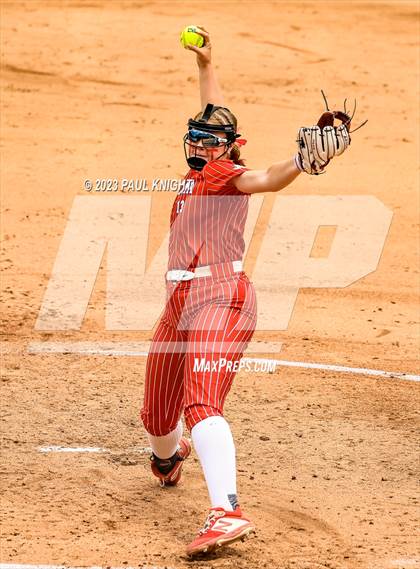 Thumbnail 3 in Santa Gertrudis Academy vs. Coahoma (UIL 3A Softball Final) photogallery.
