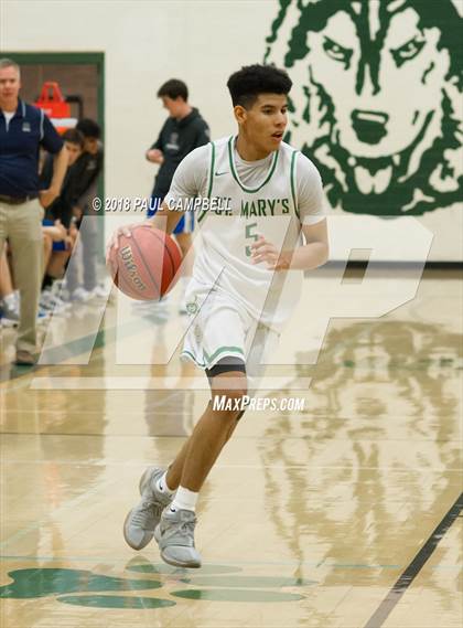 Thumbnail 1 in New Trier vs. St. Mary's (Horizon Holiday Hoops Tournament) photogallery.