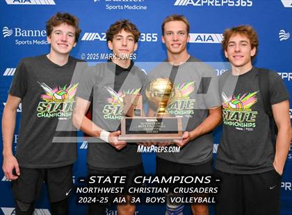 Thumbnail 2 in ALA - West Foothills vs. Northwest Christian (AIA 3A Final - Awards) photogallery.