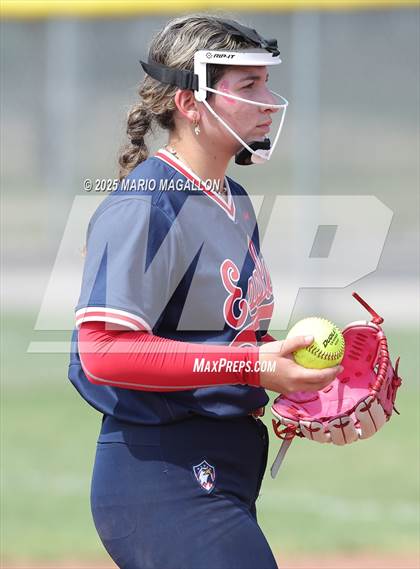 Thumbnail 1 in Corpus Christi Veterans Memorial vs. Palmview (UIL Girls Softball 5A D1 Bi-District) photogallery.