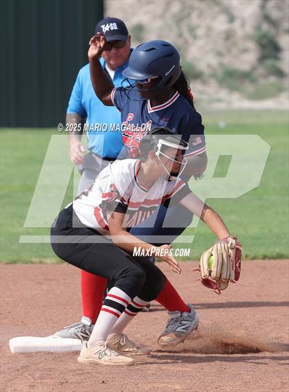 Thumbnail 2 in Corpus Christi Veterans Memorial vs. Palmview (UIL Girls Softball 5A D1 Bi-District) photogallery.