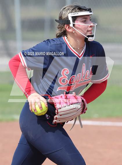 Thumbnail 2 in Corpus Christi Veterans Memorial vs. Palmview (UIL Girls Softball 5A D1 Bi-District) photogallery.