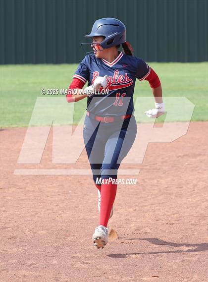 Thumbnail 3 in Corpus Christi Veterans Memorial vs. Palmview (UIL Girls Softball 5A D1 Bi-District) photogallery.