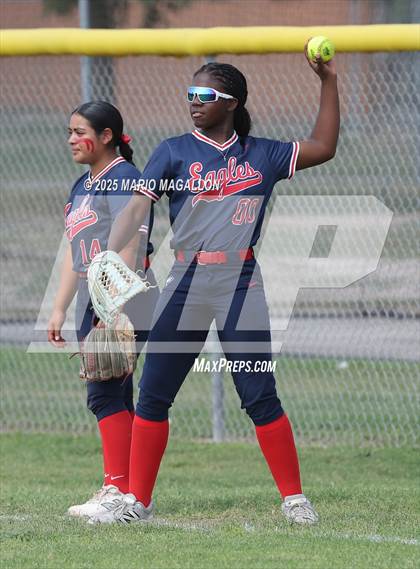 Thumbnail 3 in Corpus Christi Veterans Memorial vs. Palmview (UIL Girls Softball 5A D1 Bi-District) photogallery.