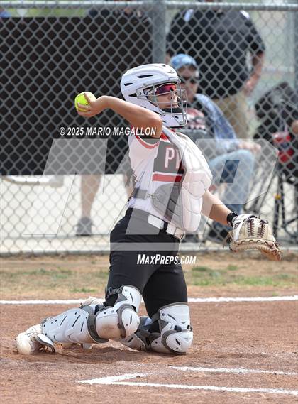 Thumbnail 3 in Corpus Christi Veterans Memorial vs. Palmview (UIL Girls Softball 5A D1 Bi-District) photogallery.