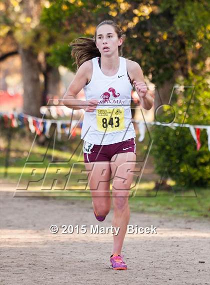 Thumbnail 2 in CIF State Cross Country Championships (D3 Girls Race) photogallery.