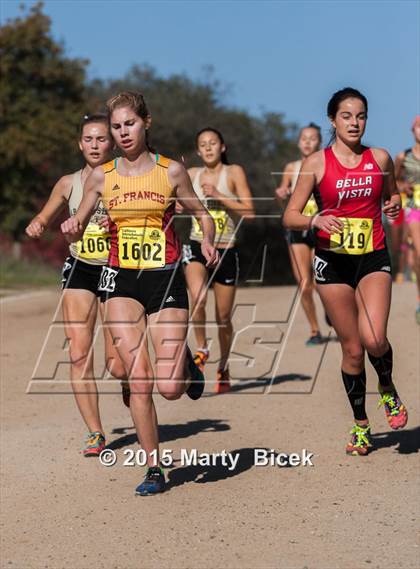 Thumbnail 1 in CIF State Cross Country Championships (D2 Girls Race) photogallery.