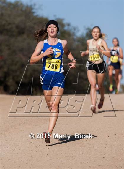 Thumbnail 1 in CIF State Cross Country Championships (D2 Girls Race) photogallery.
