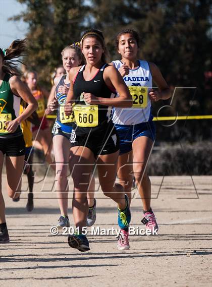 Thumbnail 1 in CIF State Cross Country Championships (D2 Girls Race) photogallery.