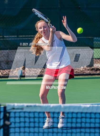 Thumbnail 3 in NCHSAA 3A Mid-East Regionals - Doubles photogallery.