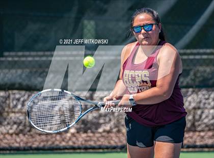 Thumbnail 3 in NCHSAA 3A Mid-East Regionals - Doubles photogallery.