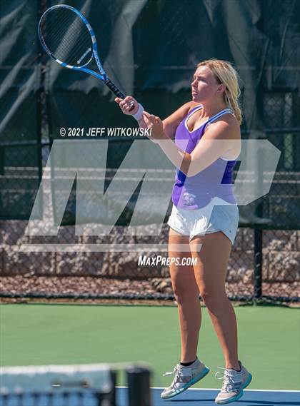 Thumbnail 3 in NCHSAA 3A Mid-East Regionals - Doubles photogallery.