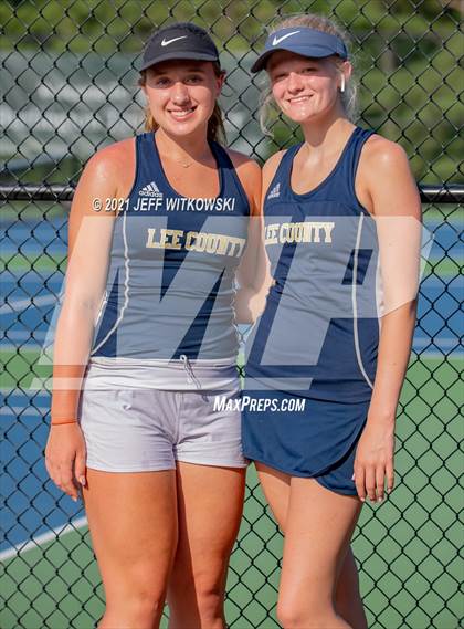 Thumbnail 3 in NCHSAA 3A Mid-East Regionals - Doubles photogallery.