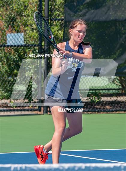 Thumbnail 2 in NCHSAA 3A Mid-East Regionals - Doubles photogallery.