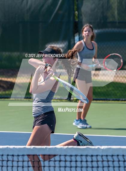 Thumbnail 3 in NCHSAA 3A Mid-East Regionals - Doubles photogallery.
