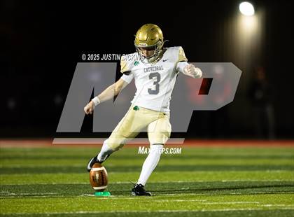 Thumbnail 2 in Cathedral vs. New Palestine (IHSAA 5A Section 13 Finals) photogallery.