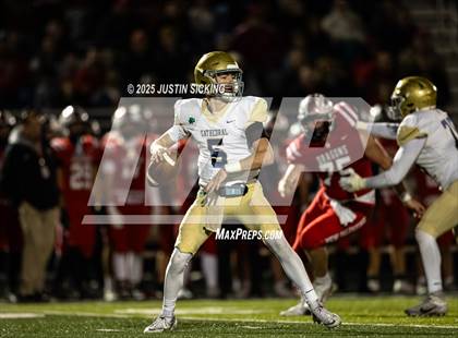 Thumbnail 2 in Cathedral vs. New Palestine (IHSAA 5A Section 13 Finals) photogallery.