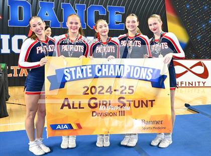 Thumbnail 1 in Stunt and Game Day Cheer Championships (AIA Division I, II, III and IV Awards) photogallery.