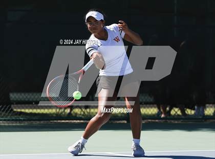 Thumbnail 3 in The Woodlands vs. Round Rock Westwood (UIL 6A Tennis Semifinals) photogallery.