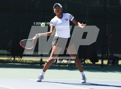 Thumbnail 3 in The Woodlands vs. Round Rock Westwood (UIL 6A Tennis Semifinals) photogallery.