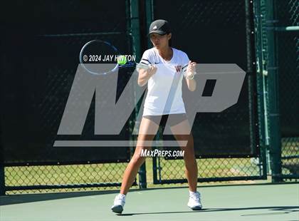 Thumbnail 3 in The Woodlands vs. Round Rock Westwood (UIL 6A Tennis Semifinals) photogallery.