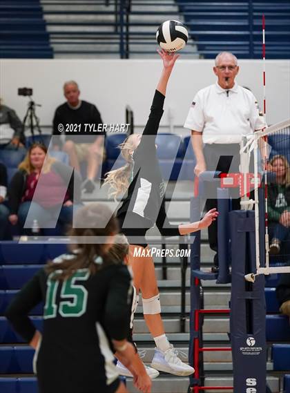 Thumbnail 2 in Monrovia vs. Tri-West Hendricks (IHSAA 3A Sectional Semi-Final) photogallery.