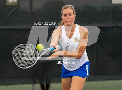 Thumbnail 1 in UIL 1A & 2A Tennis Mixed Doubles Semifinals photogallery.