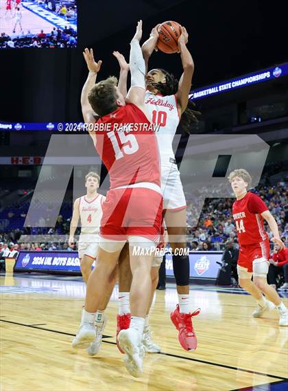 Thumbnail 2 in Holliday vs. Ponder (UIL 3A Basketball Semifinal) photogallery.