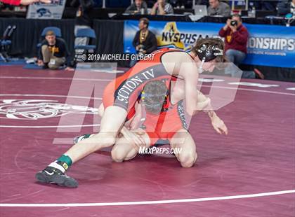 Thumbnail 3 in NYSPHSAA D2 Wrestling Championships (Semifinals 99 - 145 lbs) photogallery.