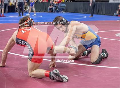 Thumbnail 1 in NYSPHSAA D2 Wrestling Championships (Semifinals 99 - 145 lbs) photogallery.