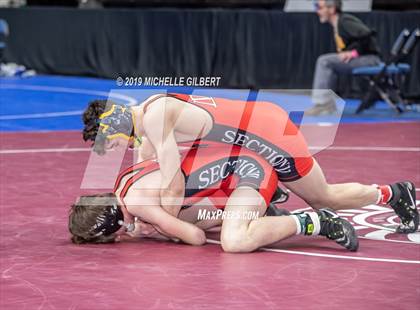 Thumbnail 2 in NYSPHSAA D2 Wrestling Championships (Semifinals 99 - 145 lbs) photogallery.
