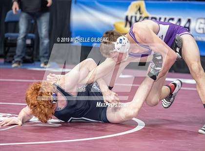 Thumbnail 3 in NYSPHSAA D2 Wrestling Championships (Semifinals 99 - 145 lbs) photogallery.