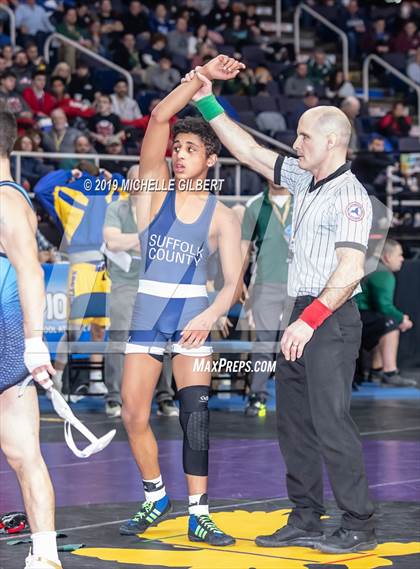 Thumbnail 3 in NYSPHSAA D2 Wrestling Championships (Semifinals 99 - 145 lbs) photogallery.