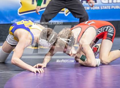 Thumbnail 1 in NYSPHSAA D2 Wrestling Championships (Semifinals 99 - 145 lbs) photogallery.
