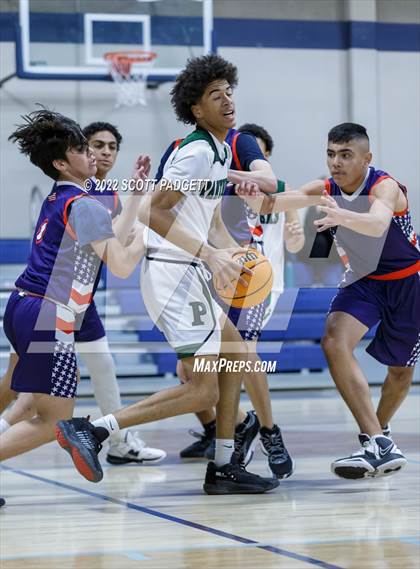 Thumbnail 3 in Temecula Prep vs. Perris (Linfield Christian Caged Classic) photogallery.